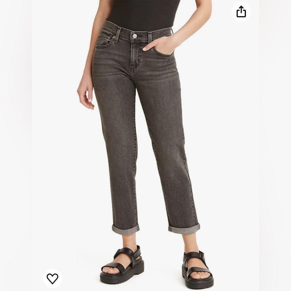 Levi’s Womens mid-rise boyfriend jeans black